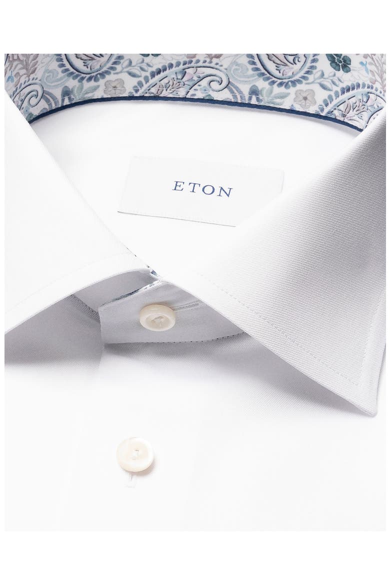Slim Fit Solid White Cotton Twill Dress Shirt, Alternate, color, WHITE
