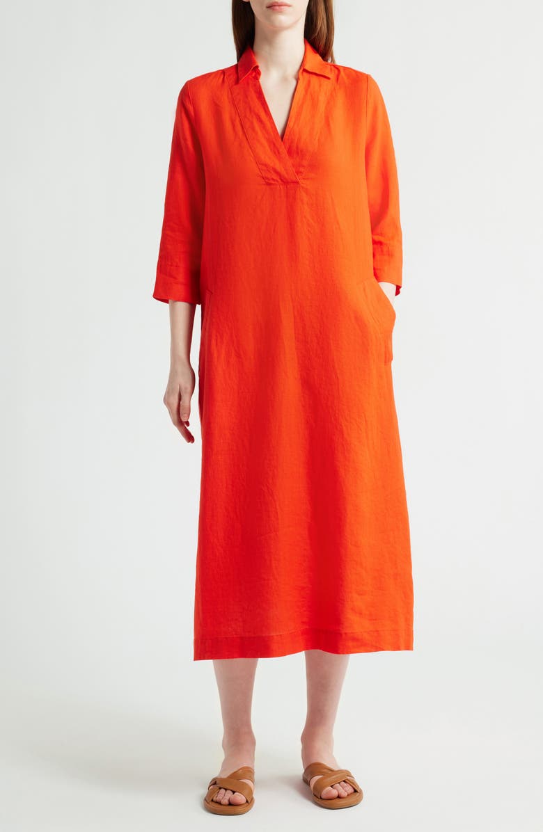 Masai Copenhagen Nikeeta Linen Midi Dress, Main, color, 