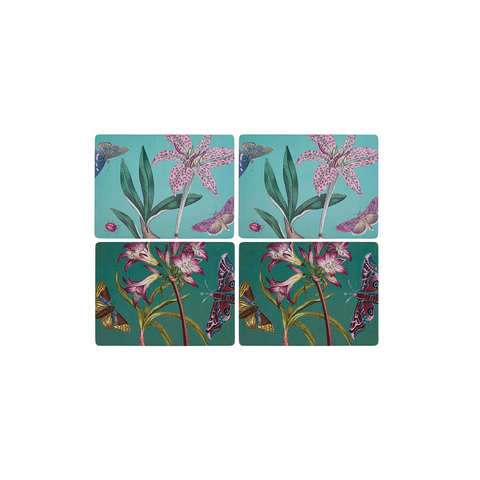 Botanic Garden Flora & Fauna Set of 4 Cork Back Placemats