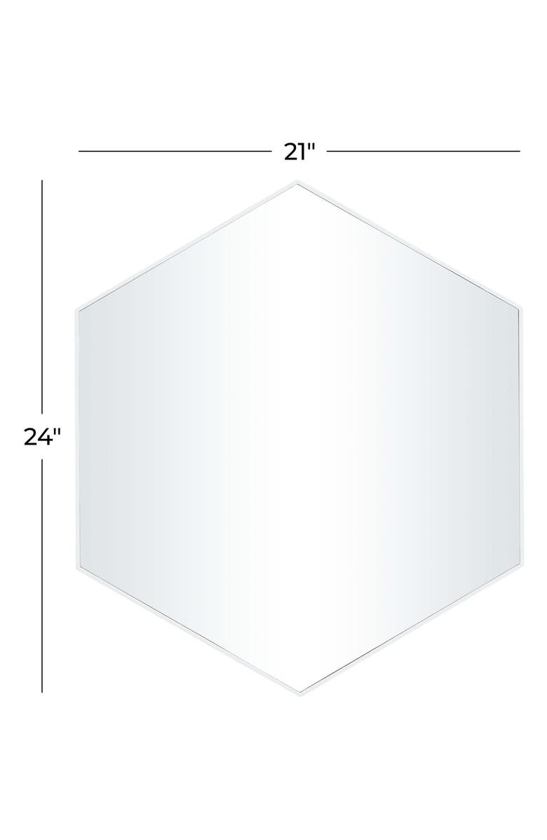 VIVIAN LUNE HOME White Wood Hexagon Wall Mirror, Alternate, color,