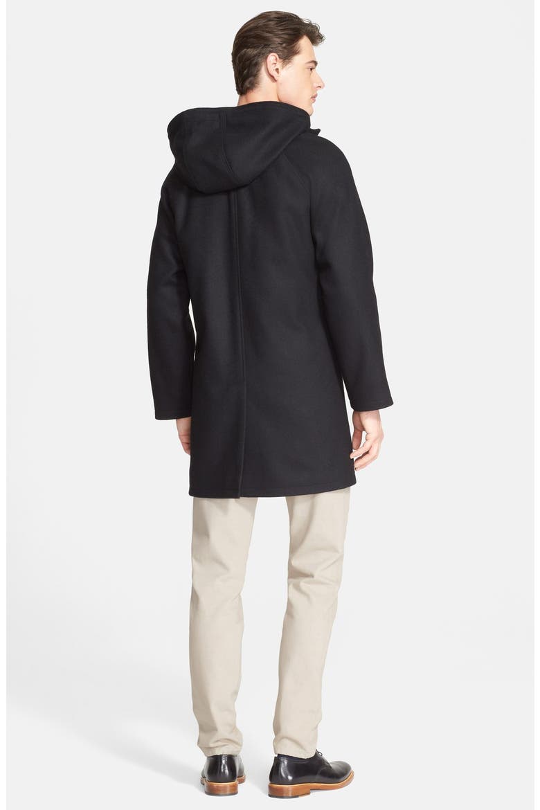 Hooded Wool Jacket, Alternate, color, NOIR
