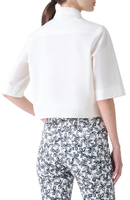 Akris Punto Cotton Poplin Crop Button-down Shirt In White