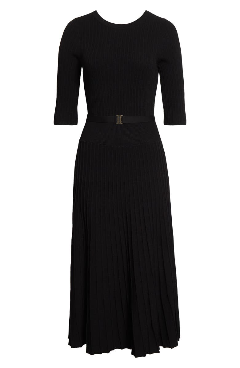 Veronica Beard Elthea Elbow Sleeve Rib Knit Dress, Alternate, color,
