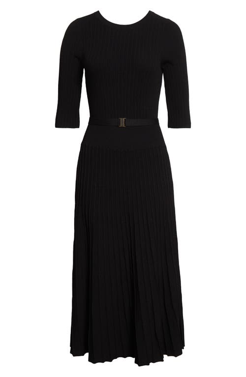 Veronica Beard Elthea Elbow Sleeve Rib Knit Dress In Black