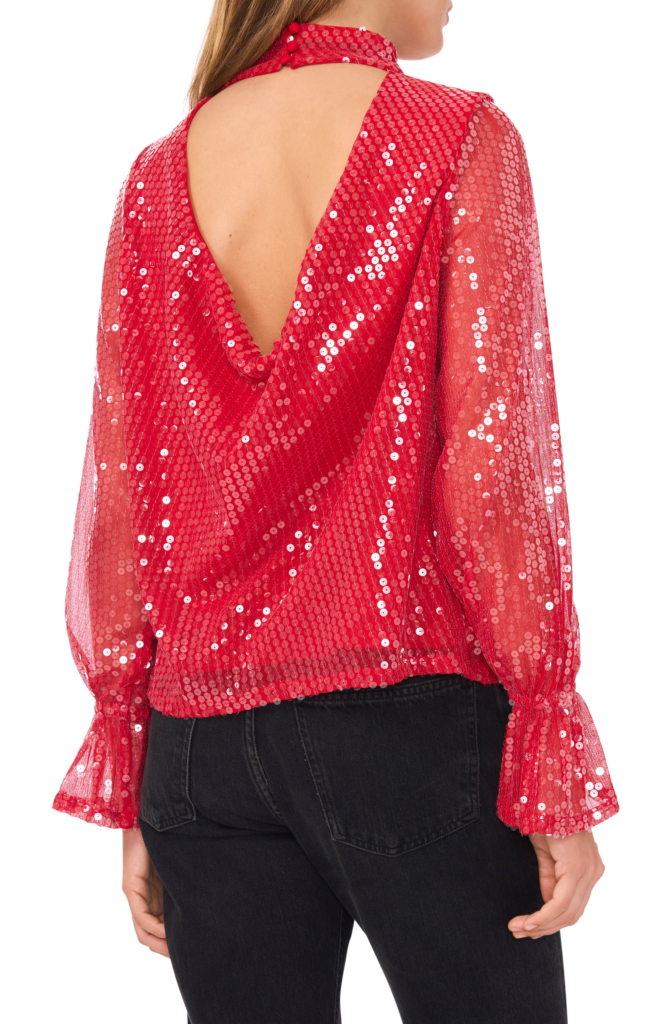 1.STATE Drape Back Sequin Top (Women) | Nordstromrack