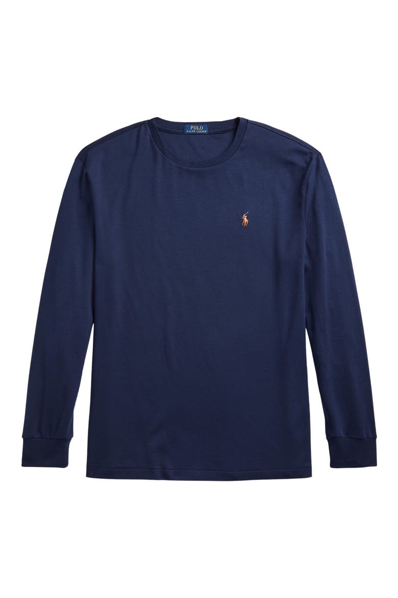 Classic Fit Long Sleeve Cotton T-Shirt, Alternate, color, REFINED NAVY