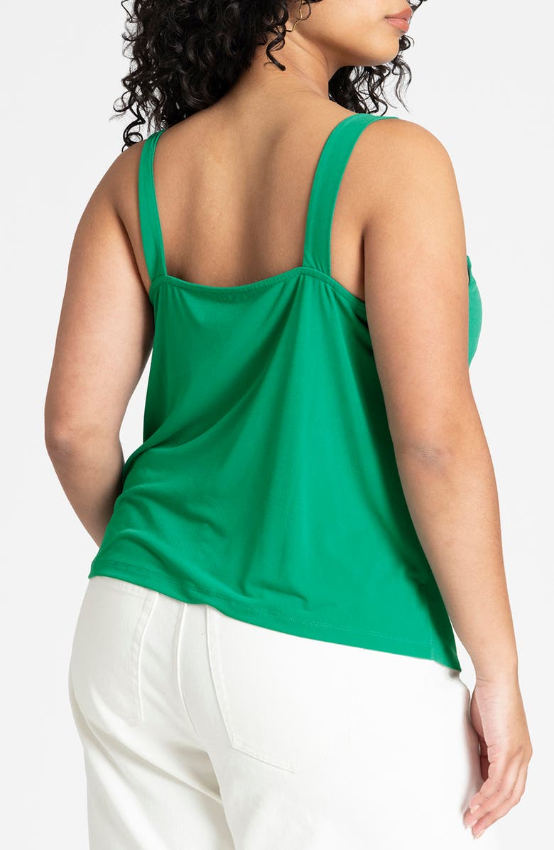 ELOQUII Twist Front Sweetheart Neck Tank, Alternate, color, 