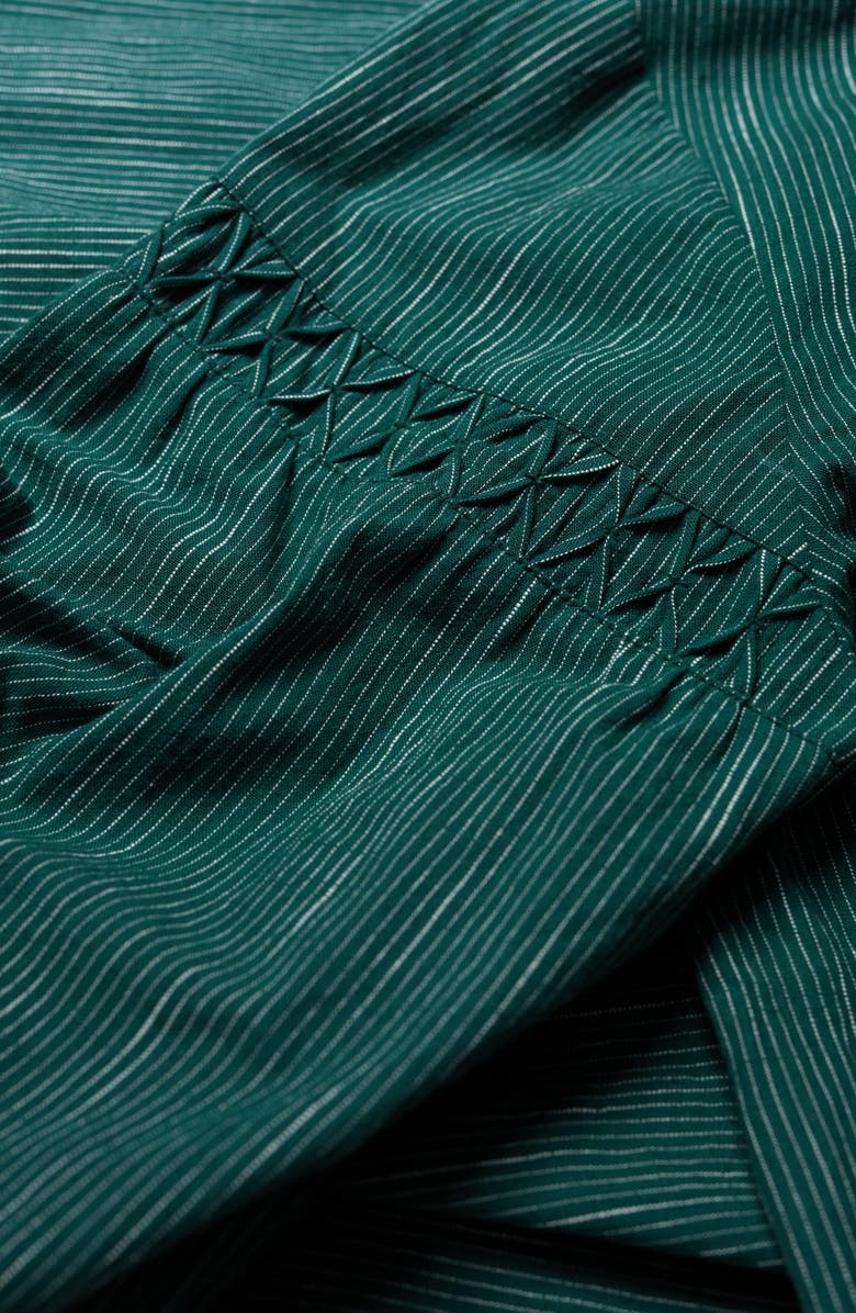 Seasalt Cornwall Gwel Organic Cotton Peasant Top, Alternate, color, Simplicity Stripe Verte