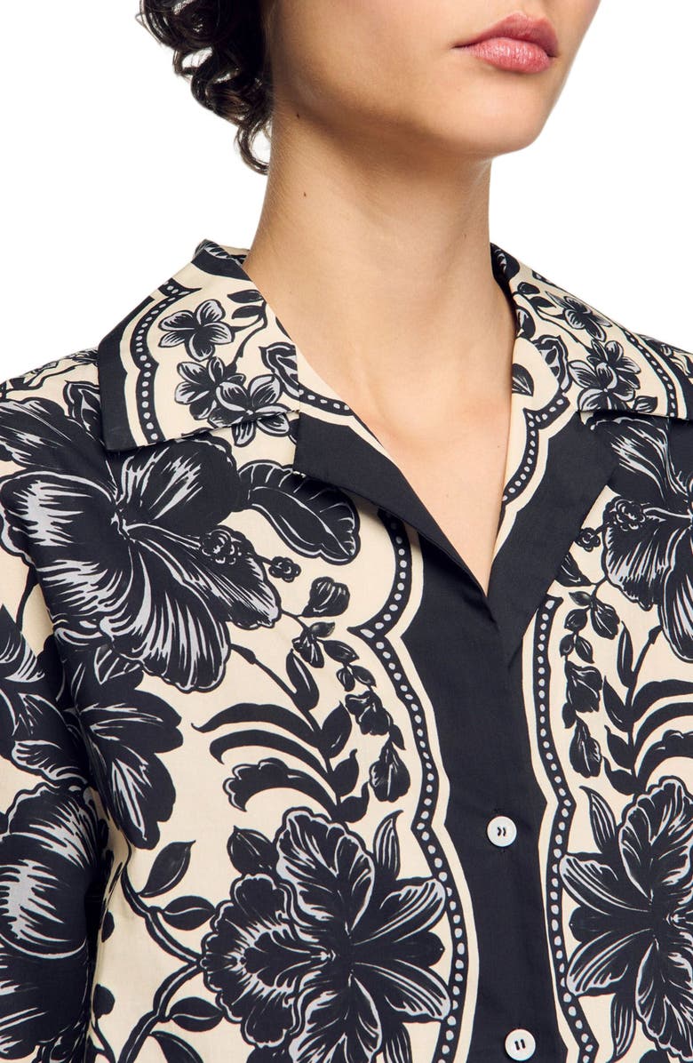 SANDRO Floral motif shirt, Alternate, color,