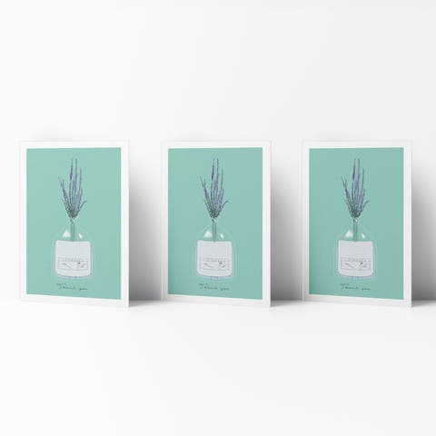 Thank You Greeting Card Pack (3ct) "Thank You Glass Lavender"