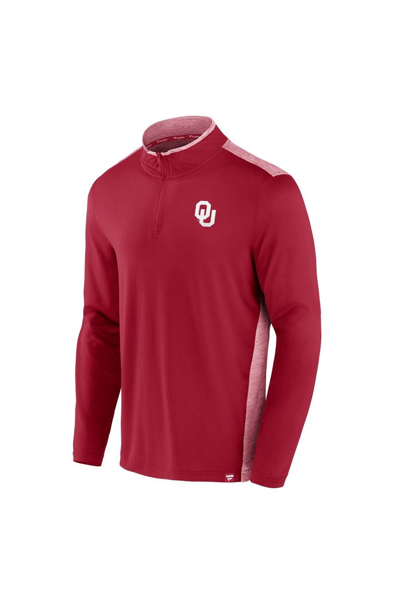 FANATICS Men's Fanatics Branded Crimson Oklahoma Sooners Recharged Quarter-Zip Jacket, Alternate, color,
