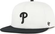 '47 Men's '47 White/Black Philadelphia Phillies Foundation Captain Snapback Hat