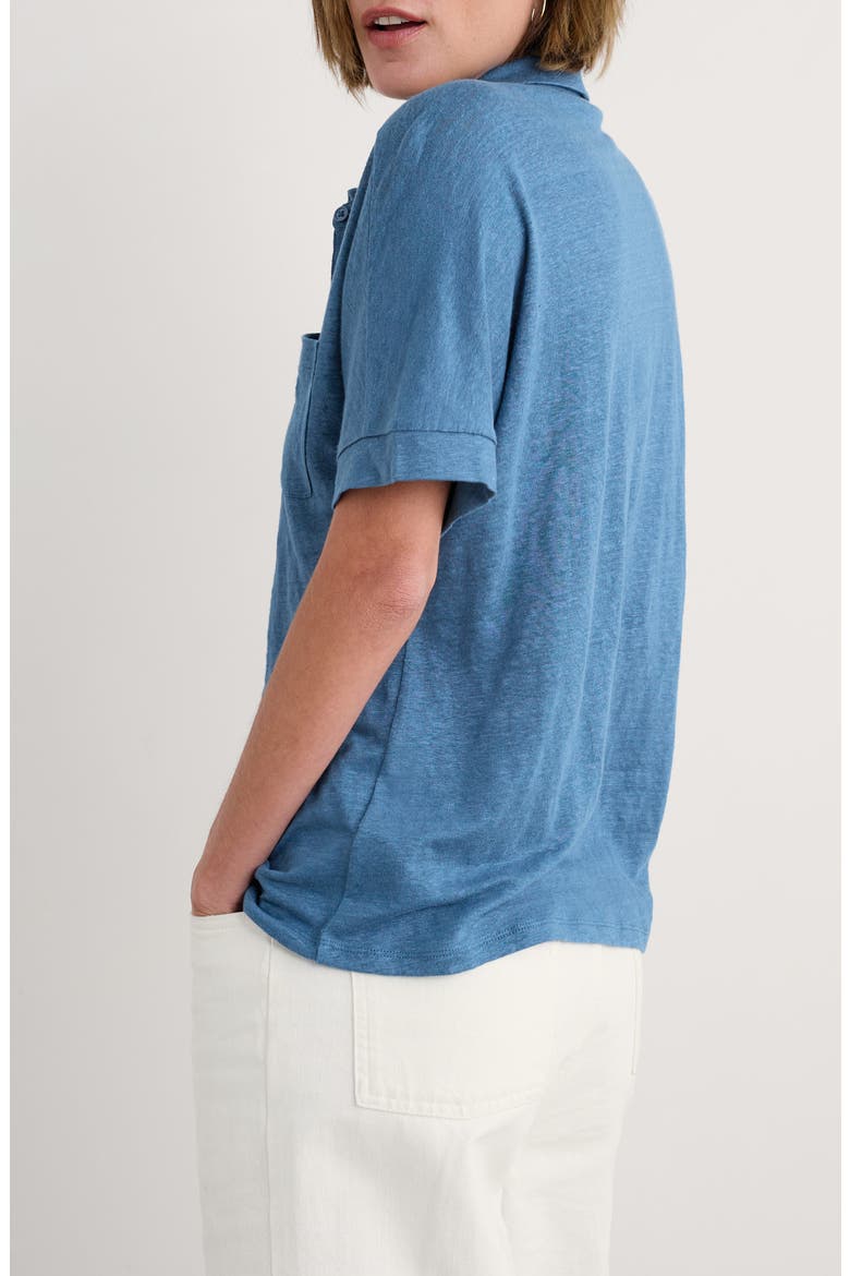 Parsley Fern Linen Button-Up Shirt, Alternate, color, SAILOR