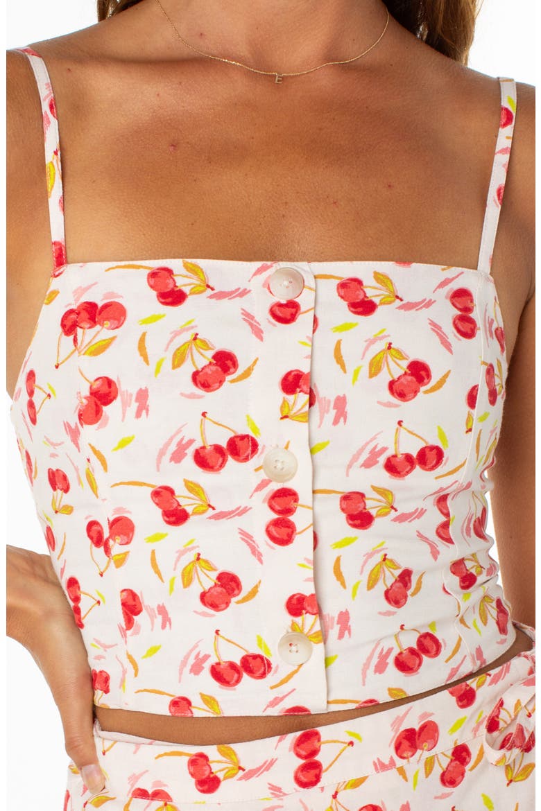 Island Sun Button-Up Crop Tank, Alternate, color, HIBISCUS
