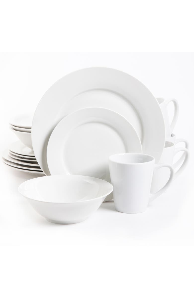 Gibson Noble Court 16 pc Dinnerware Set - White - Fine Ceramic, Main, color, White
