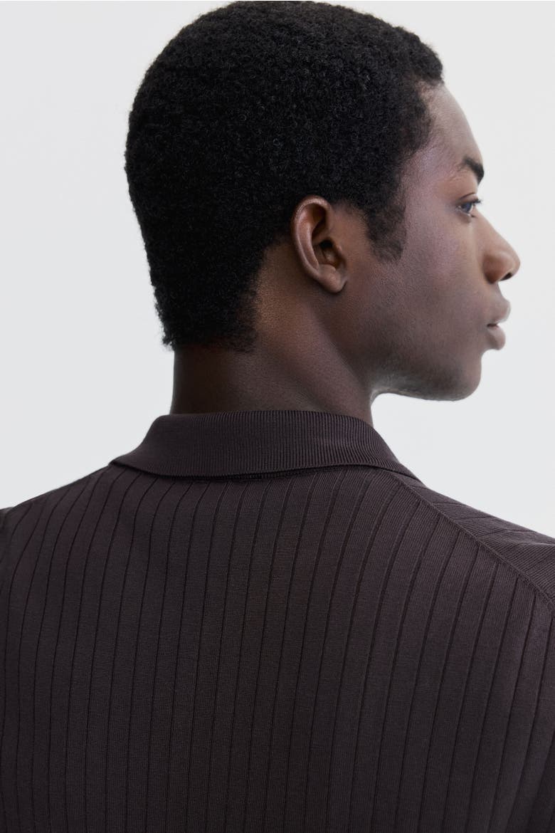 Regular Fit Rib-knit Shirt, Alternate, color, Dark brown