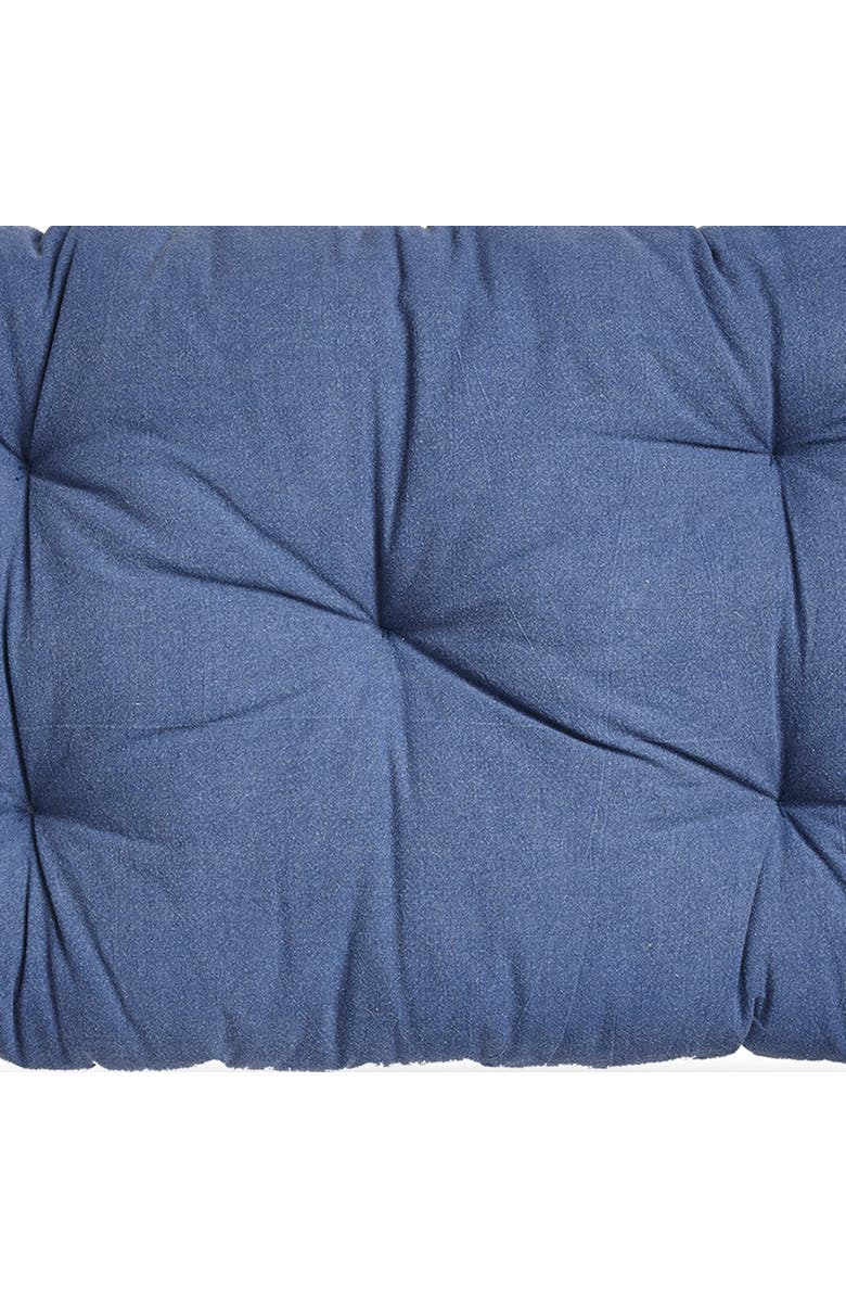 tag Blue Cotton Yarn Dyed Stone Wash Decorative Throw Pillow, Alternate, color, Blue