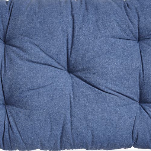 Tag Blue Cotton Yarn Dyed Stone Wash Decorative Throw Pillow In Blue