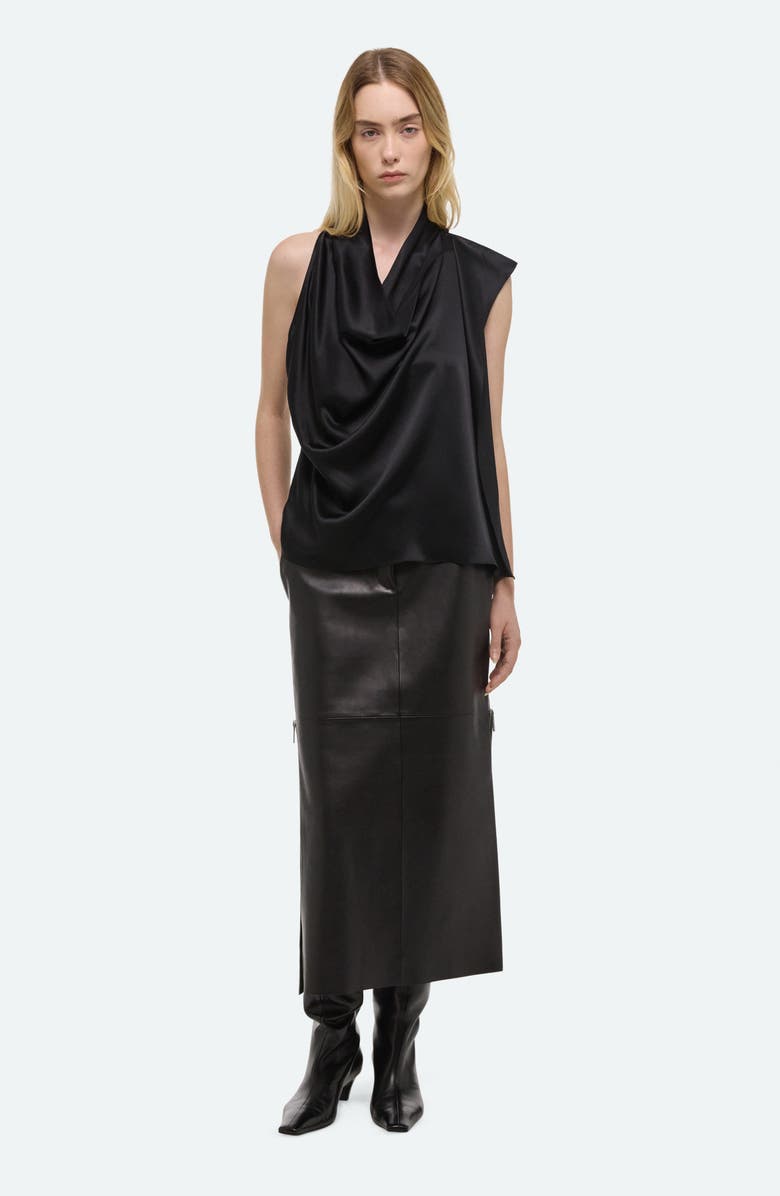 Helmut Lang Drape Sleeveless Silk Top, Alternate, color,