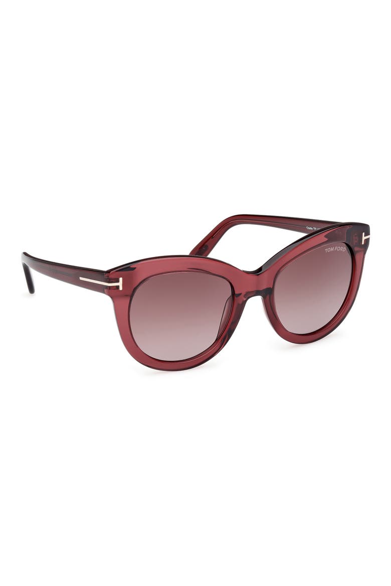 Odette 53mm Butterfly Sunglasses, Alternate, color, WINE / T LOGO / BURGUNDY