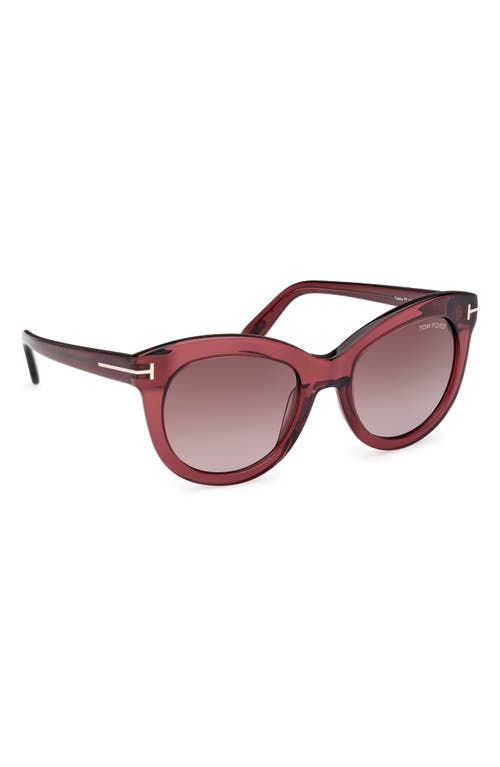 Tom Ford Odette 53mm Butterfly Sunglasses In Wine/t Logo/burgundy