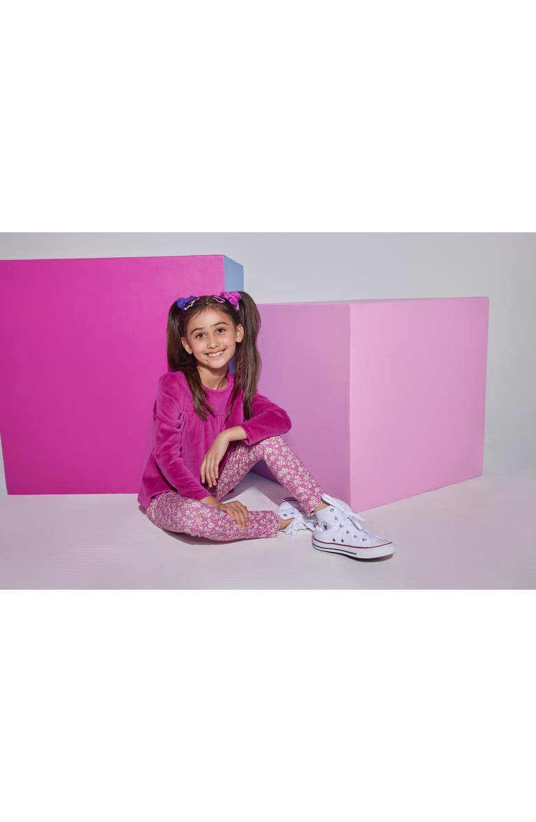 BISBY Kids' Velour Lisle Top, Alternate, color, Magenta Velour