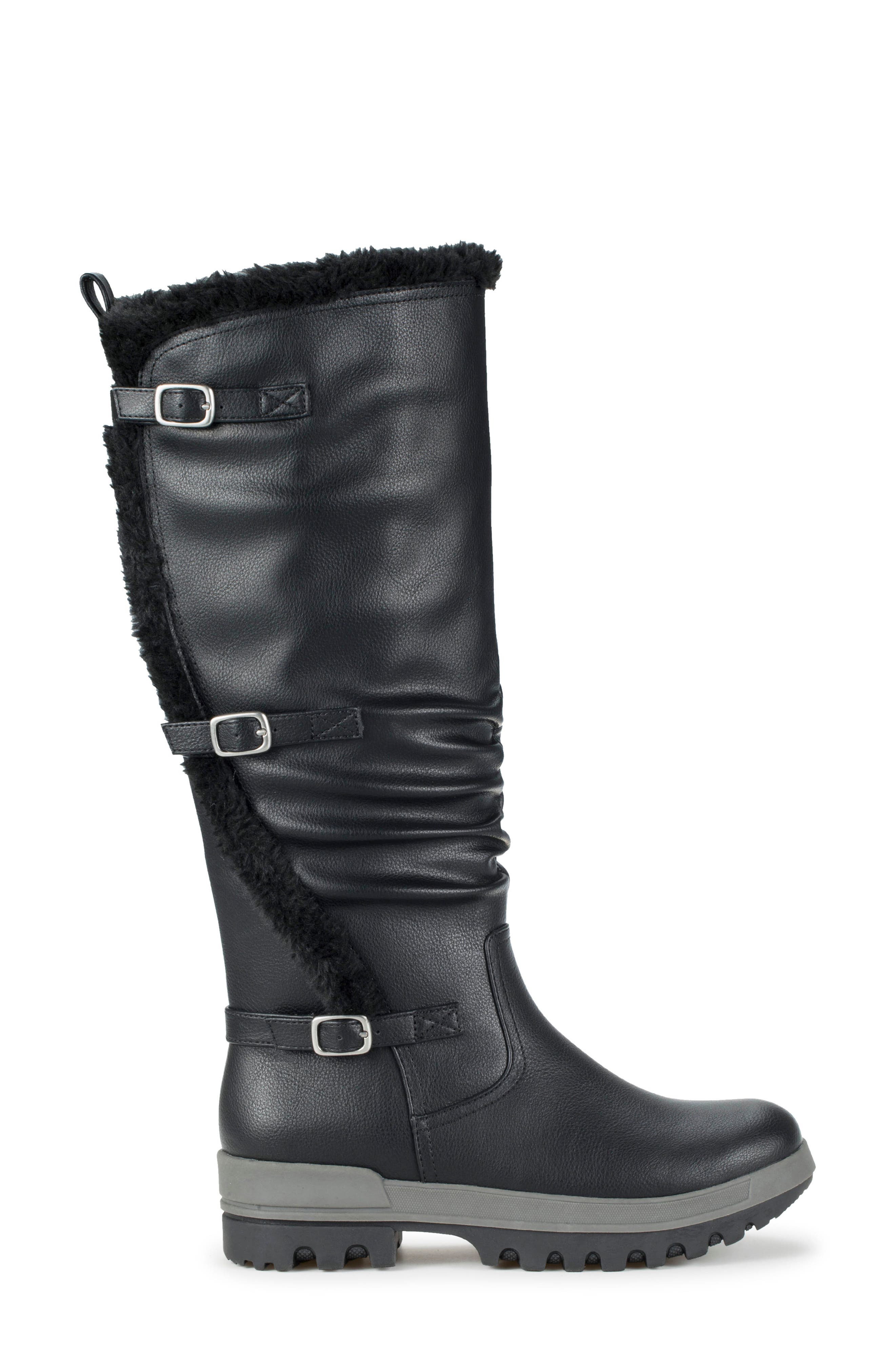 Navia Faux Fur Lined Tall Boot, Alternate, color, BLACK