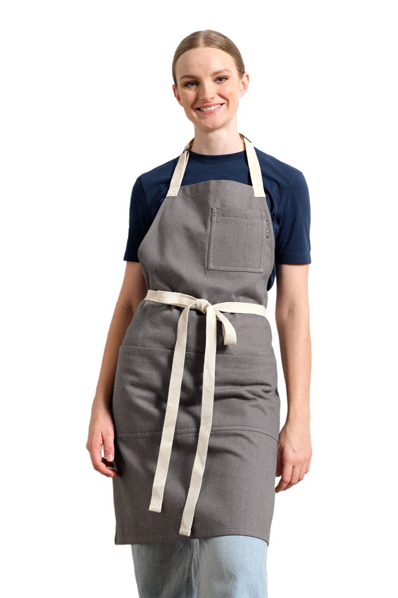Bib Apron with Pockets - Twill, Main, color, Charcoal