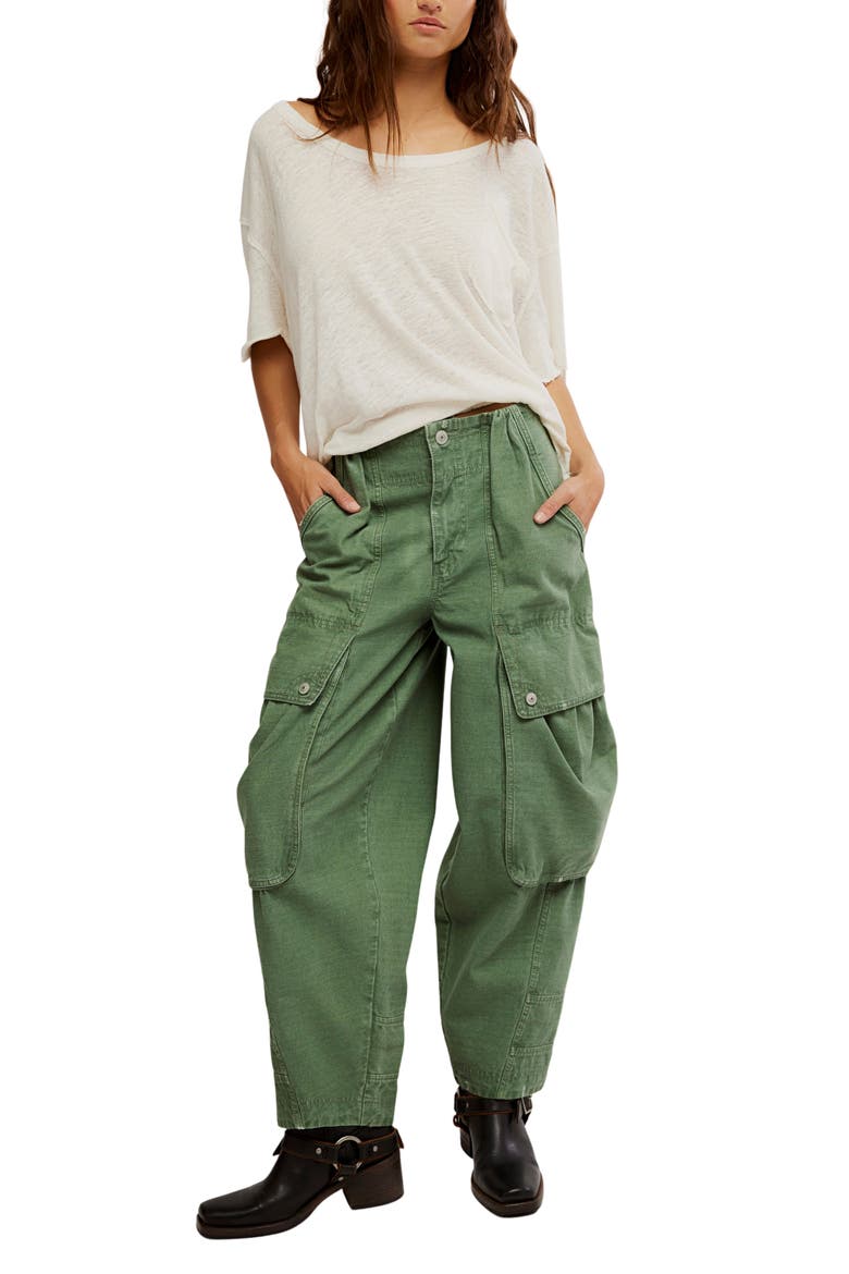 Brentwood Slouch Cargo Pants, Alternate, color, AGED GREEN