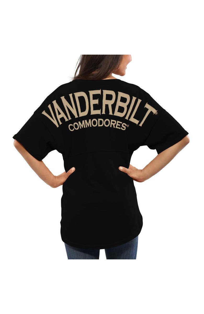 SPIRIT JERSEY Women's Black Vanderbilt Commodores Spirit Jersey Oversized T-Shirt, Main, color,