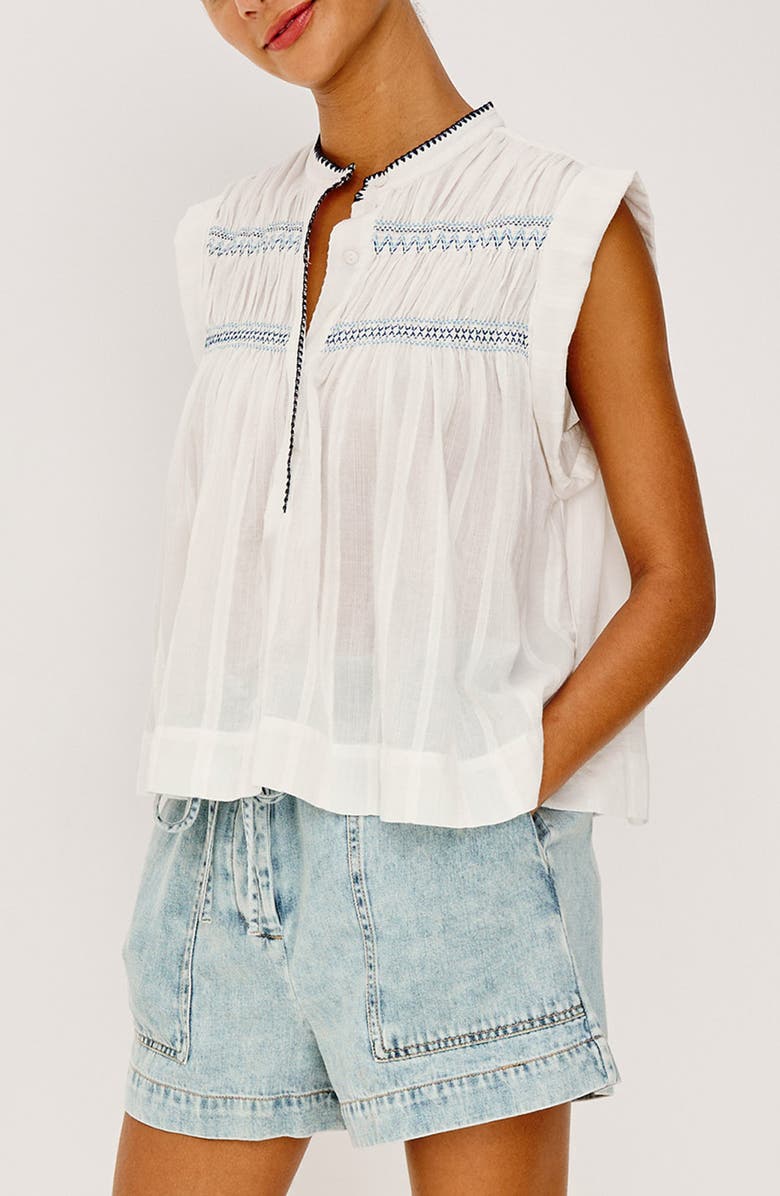 Rails Willow Embroidered Detail Cotton Top, Alternate, color, White