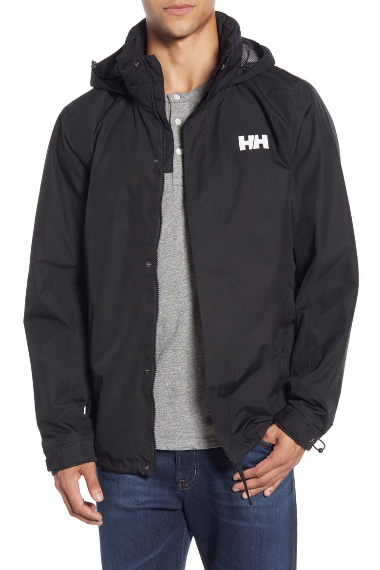 Dubliner Water & Wind Proof Hooded Jacket, Main, color, 990 BLACK