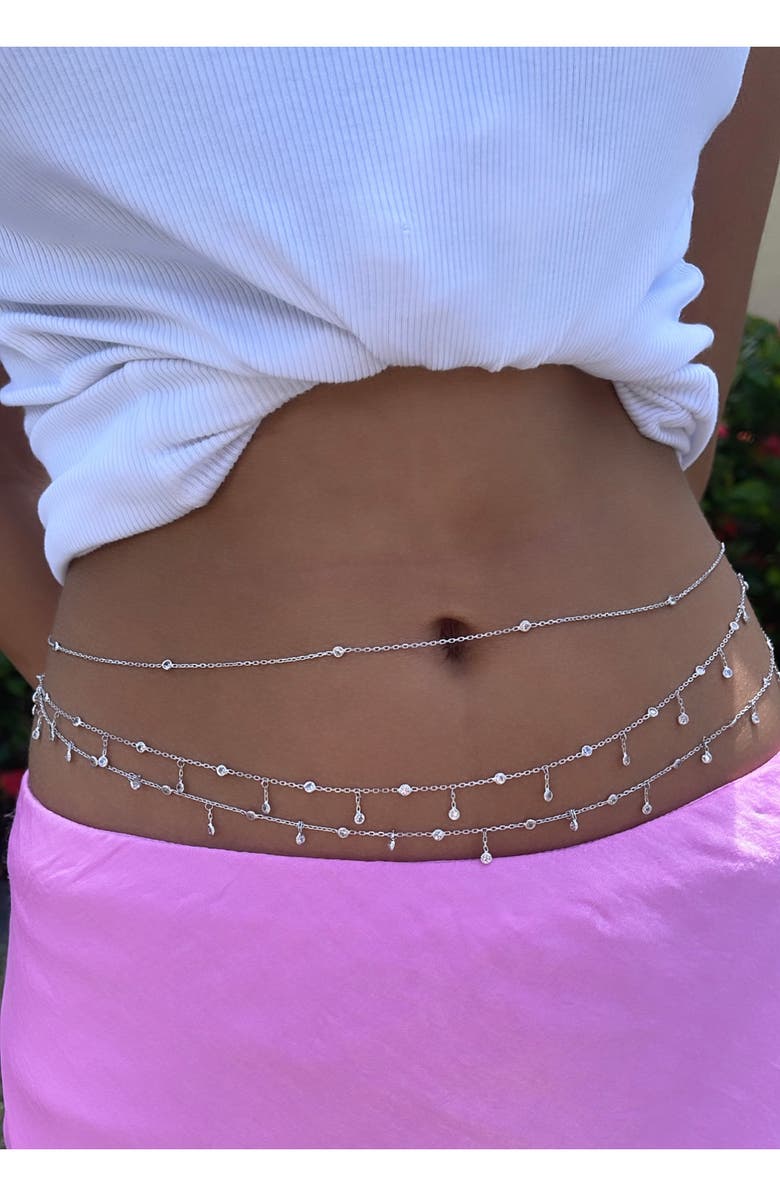 SHYMI Cubic Zirconia Body Chain, Alternate, color, Silver