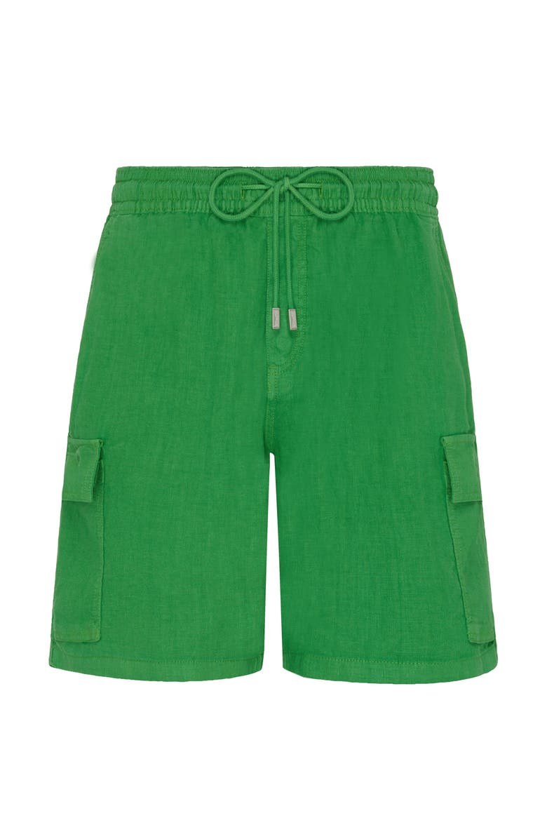 Vilebrequin Men's Solid Linen Bermuda Short, Alternate, color, Jungle