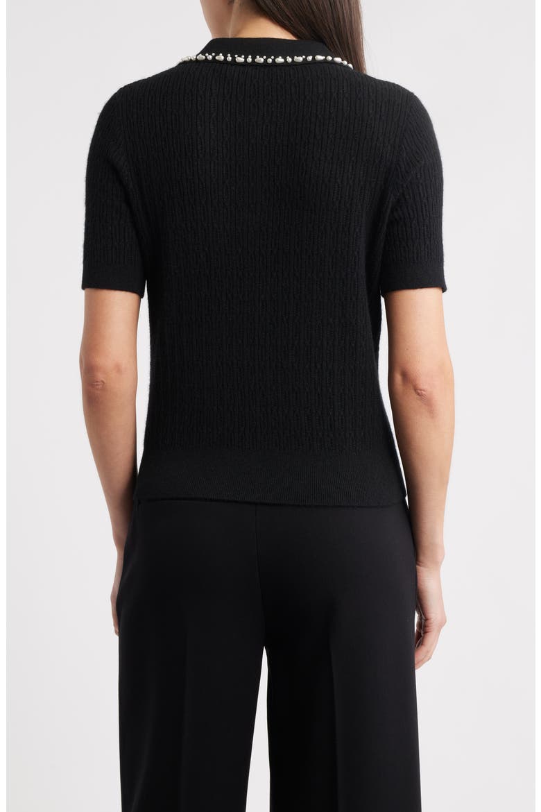 The Stevie Cashmere Polo Sweater, Alternate, color, NOIR