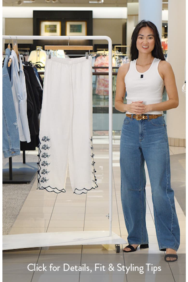 Madrid Floral Embroidery Linen Pants video