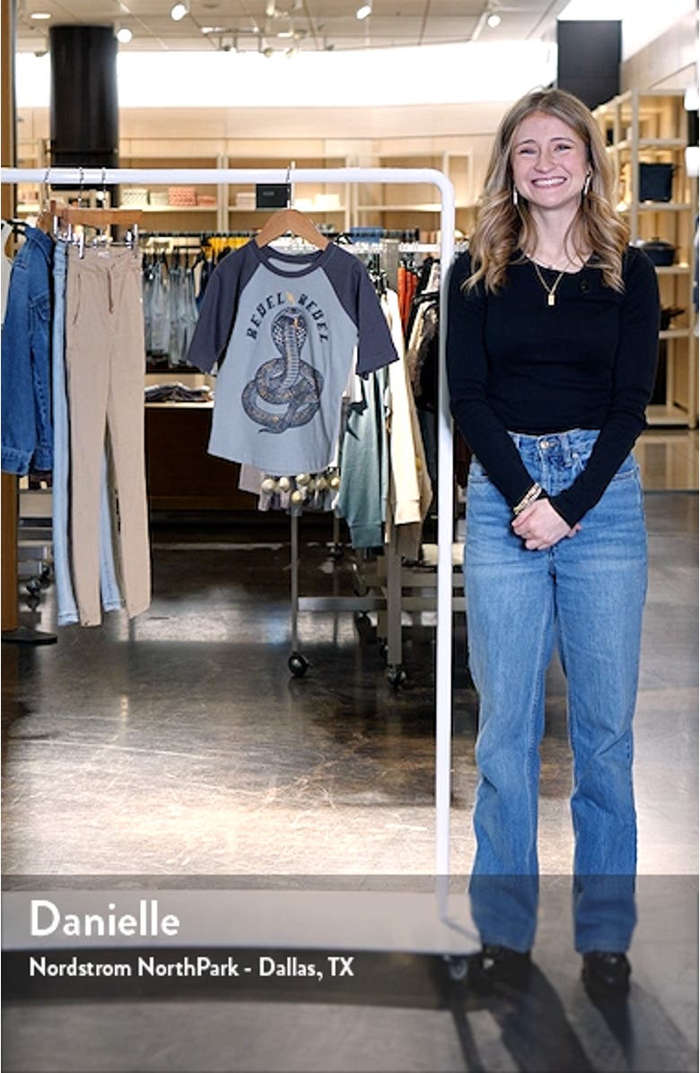 Kids' Rebel Raglan Sleeve Cotton Graphic T-Shirt, sales video thumbnail