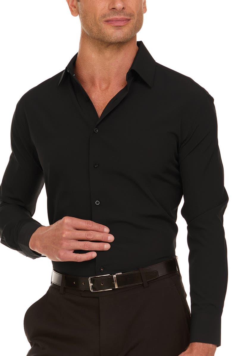 Nautica Slim Fit Solid Dress Shirt, Alternate, color,