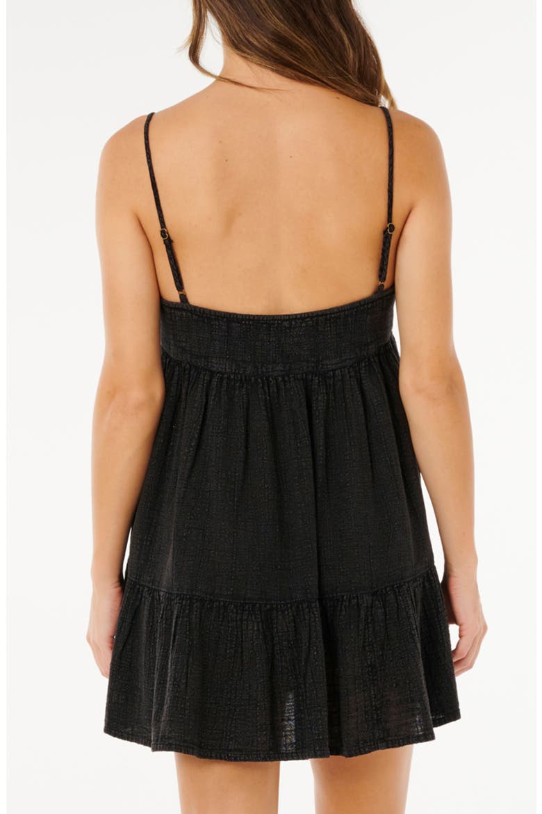 Classic Surf Tiered Cotton Sundress, Alternate, color, BLACK