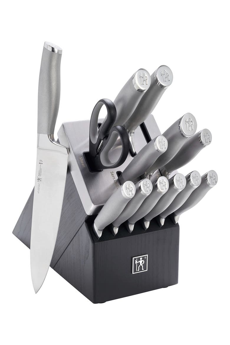 Modernist 14-Piece Knife Block Set, Main, color, SILVER