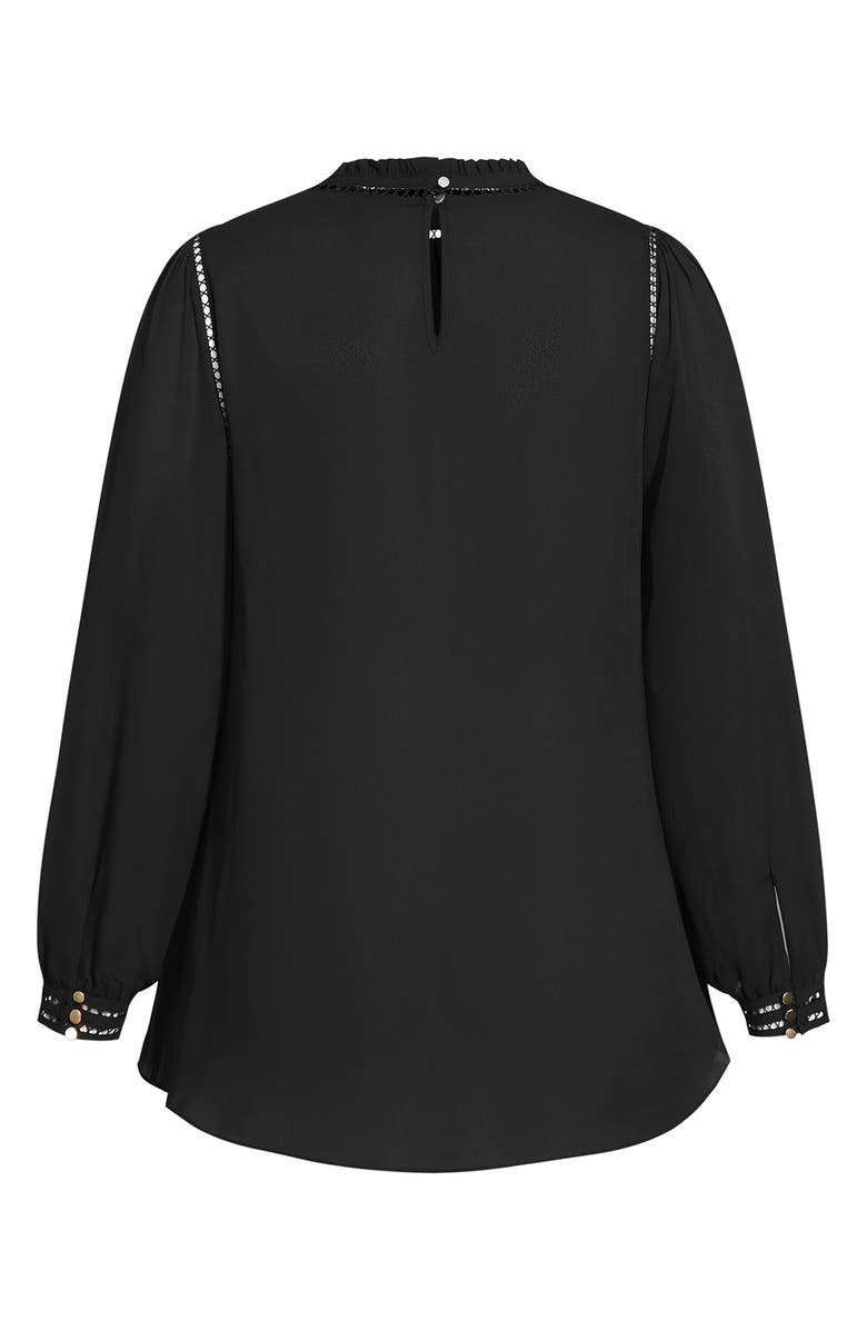 City Chic Kiss Me Quick Embroidered Inset Blouse, Alternate, color,