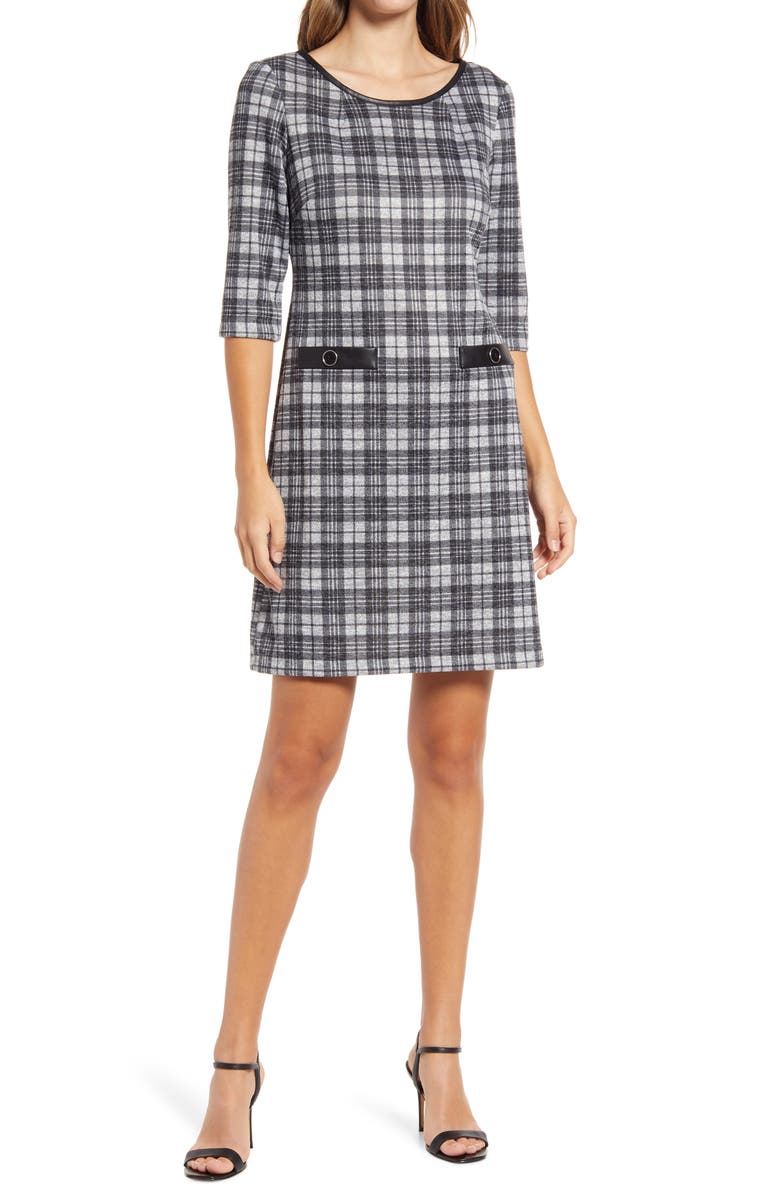 Connected Apparel Knit Sweater Dress, Main, color,