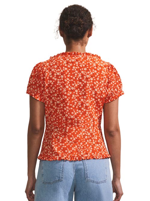 Ro&zo Red Ditsy Empire Seam Top In Multi