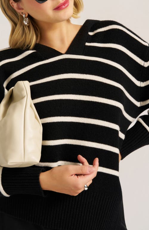 Matty M . Juno Stripe Hooded Sweater In Multi
