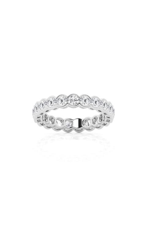 14K Gold Round Lab Created Diamond Eternity Band Ring - 2.00 ctw