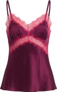 Diane von Furstenberg Camille Lace Trim Satin Camisole
