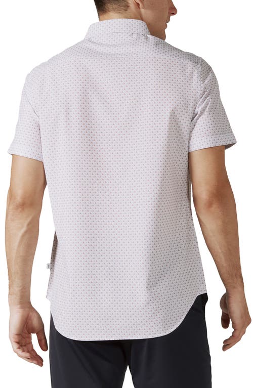 7 Diamonds Kyro Geo Print Short Sleeve Performance Button-up Shirt