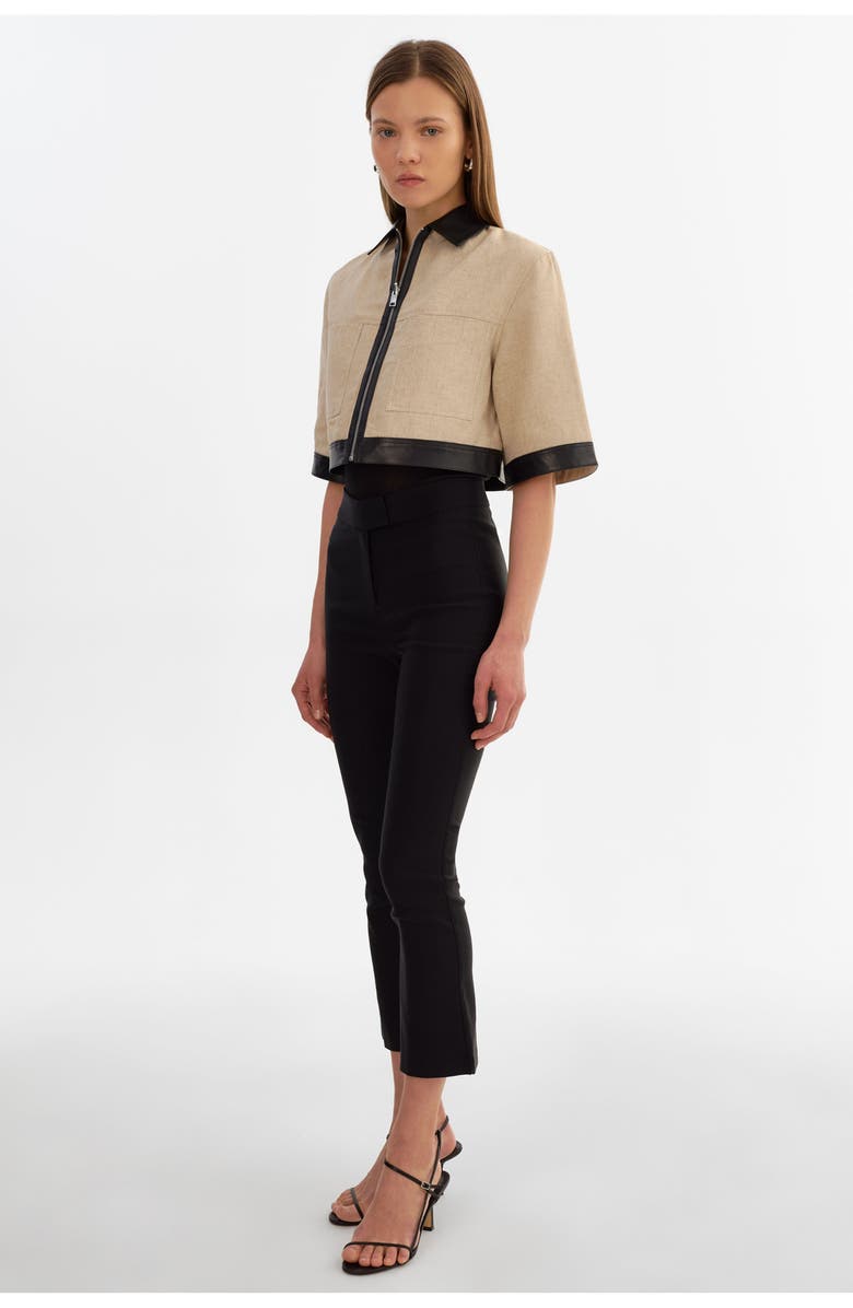 LAMARQUE Caprice | Short Sleeve Jacket, Alternate, color, Black/Beige