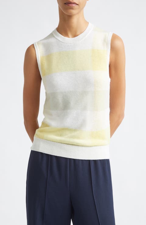 Plaid Wool Sweater Vest