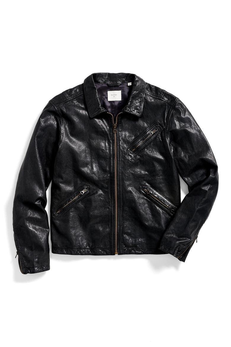 Blake Tumbled Lambskin Leather Jacket, Main, color, BLACK